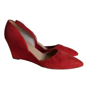 Franco Sarto Red Suede Wedges